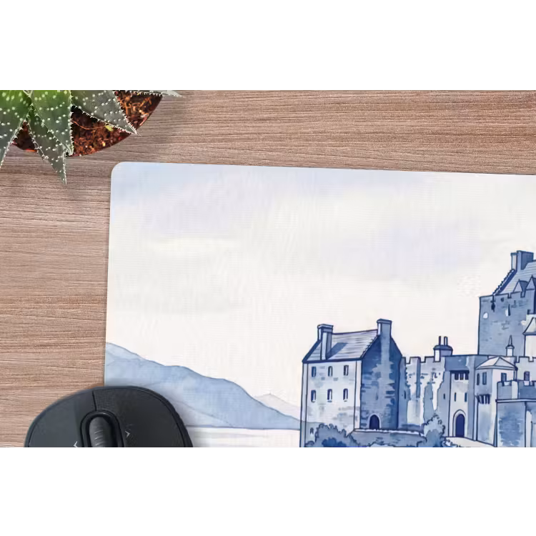 Muismat - Schots - Kasteel - Blauw - Aquarel — 4