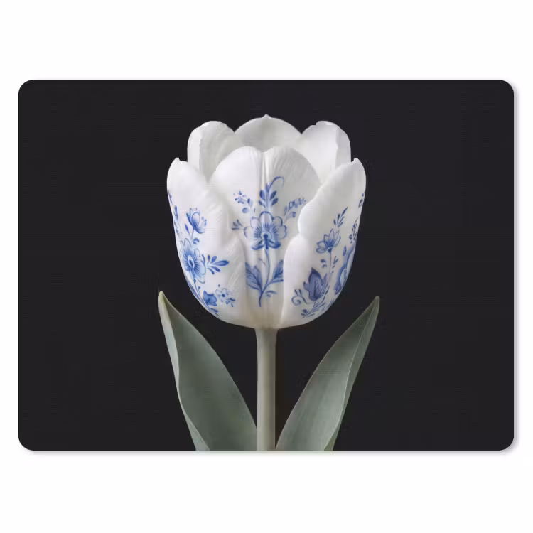 Muismat - Tulp - Patroon - Blauw — 1