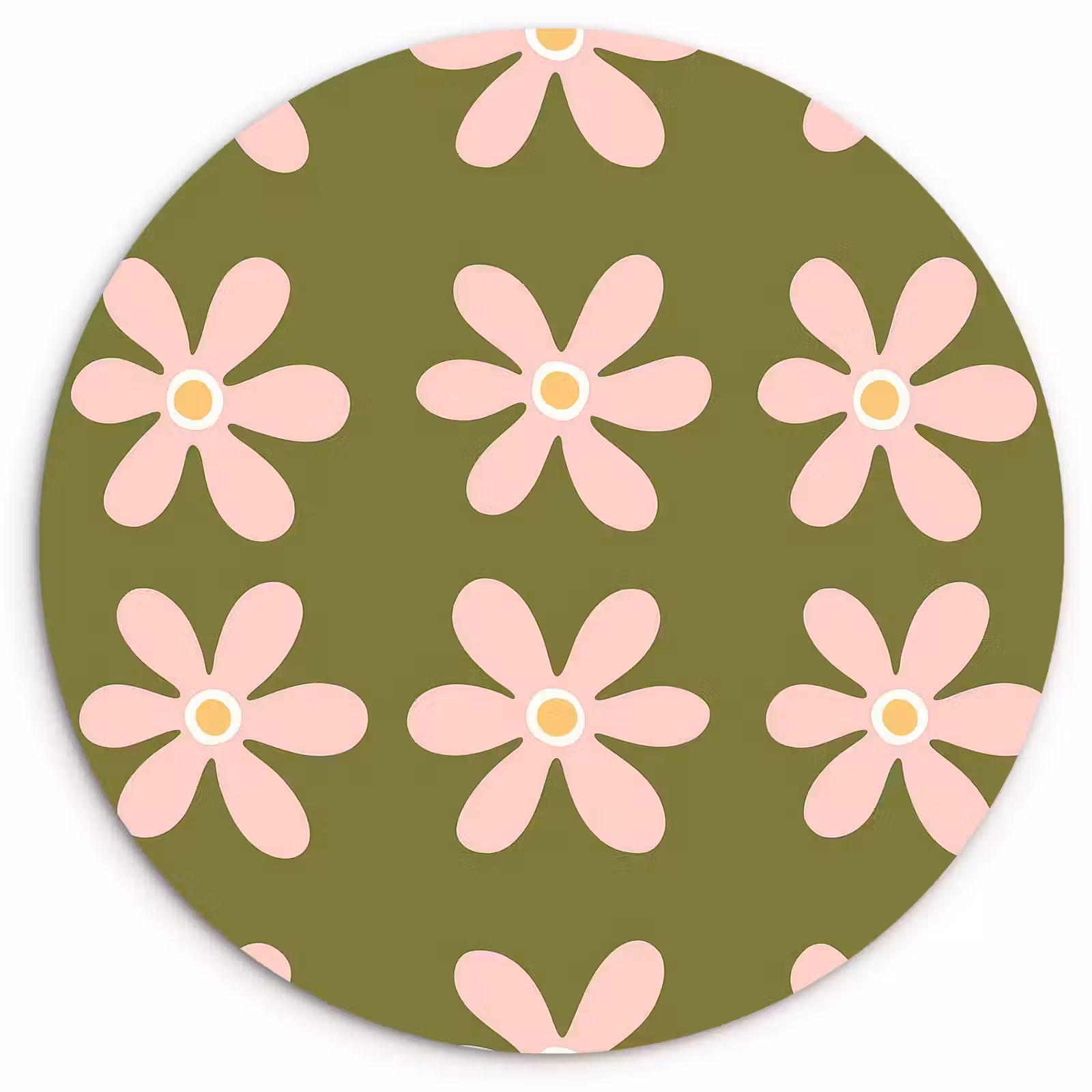 Muurcirkel - Bloem - Modern - Groen — 1