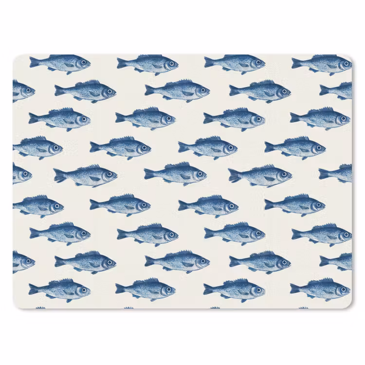 Muismat - Vis - Patroon - Blauw — 1