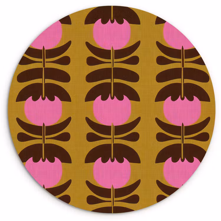 Muurcirkel - Abstract - Bloemen - Roze — 1