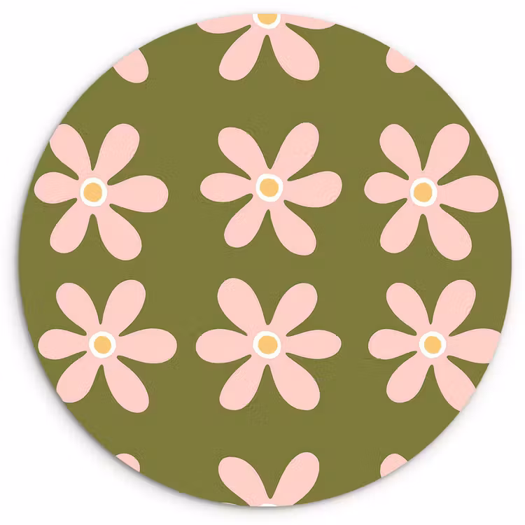 Muurcirkel - Bloem - Modern - Groen — 1