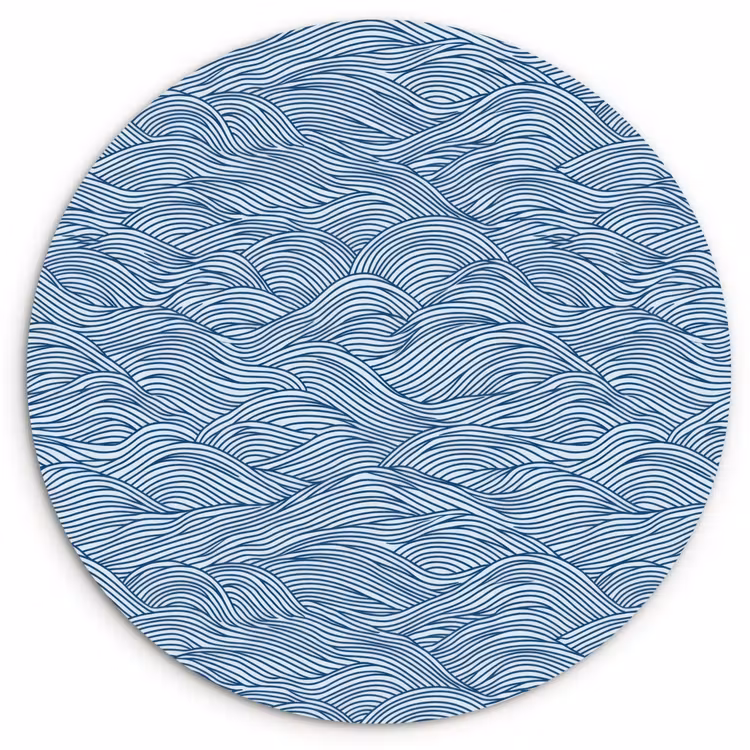 Muurcirkel - Golven - Ritmisch - Blauw — 1