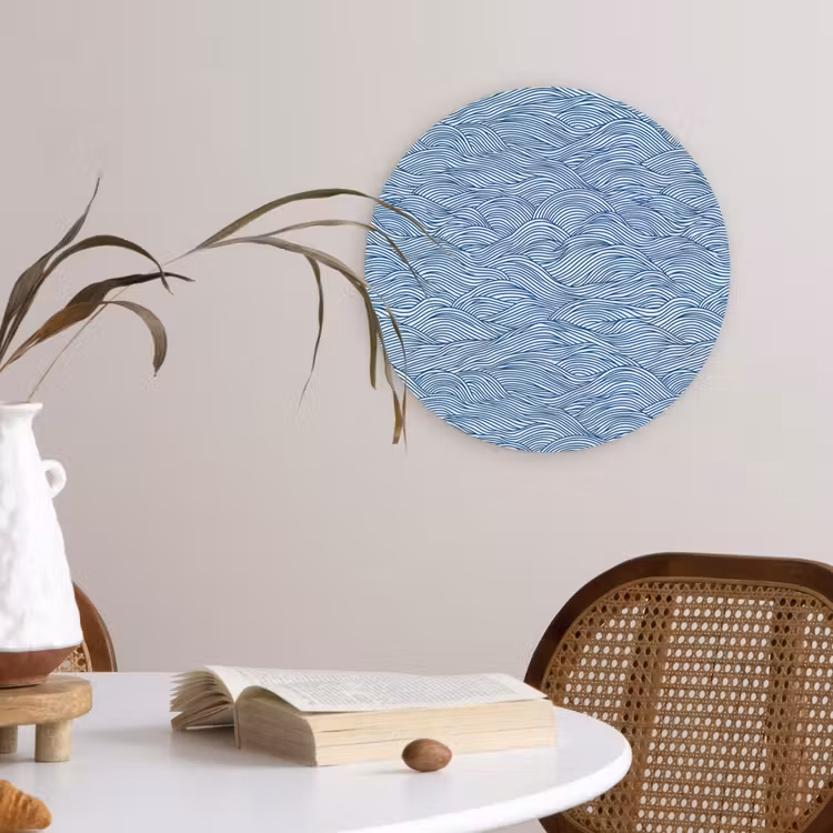 Muurcirkel - Golven - Ritmisch - Blauw — 4