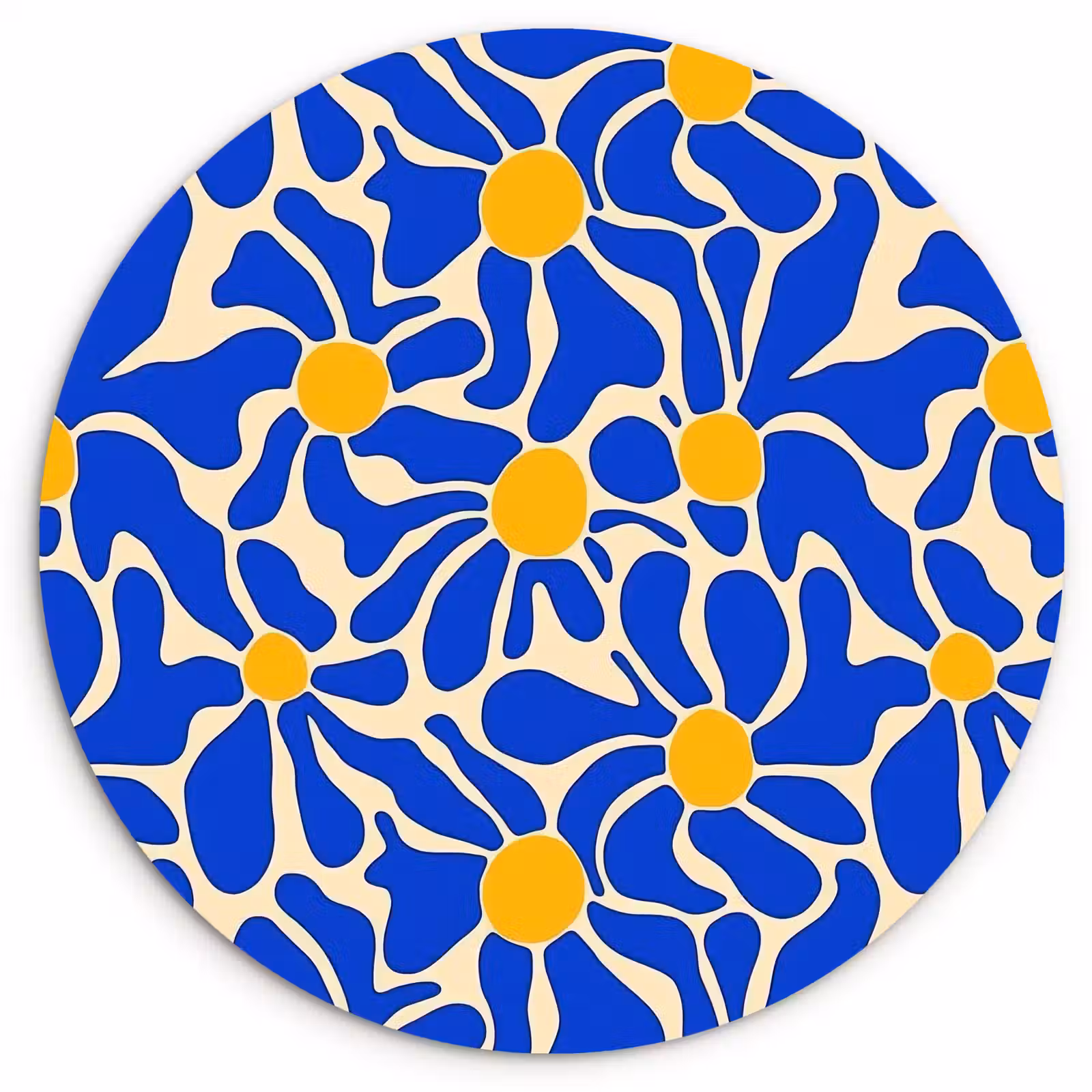 Muurcirkel - Abstract - Bloem - Blauw — 1
