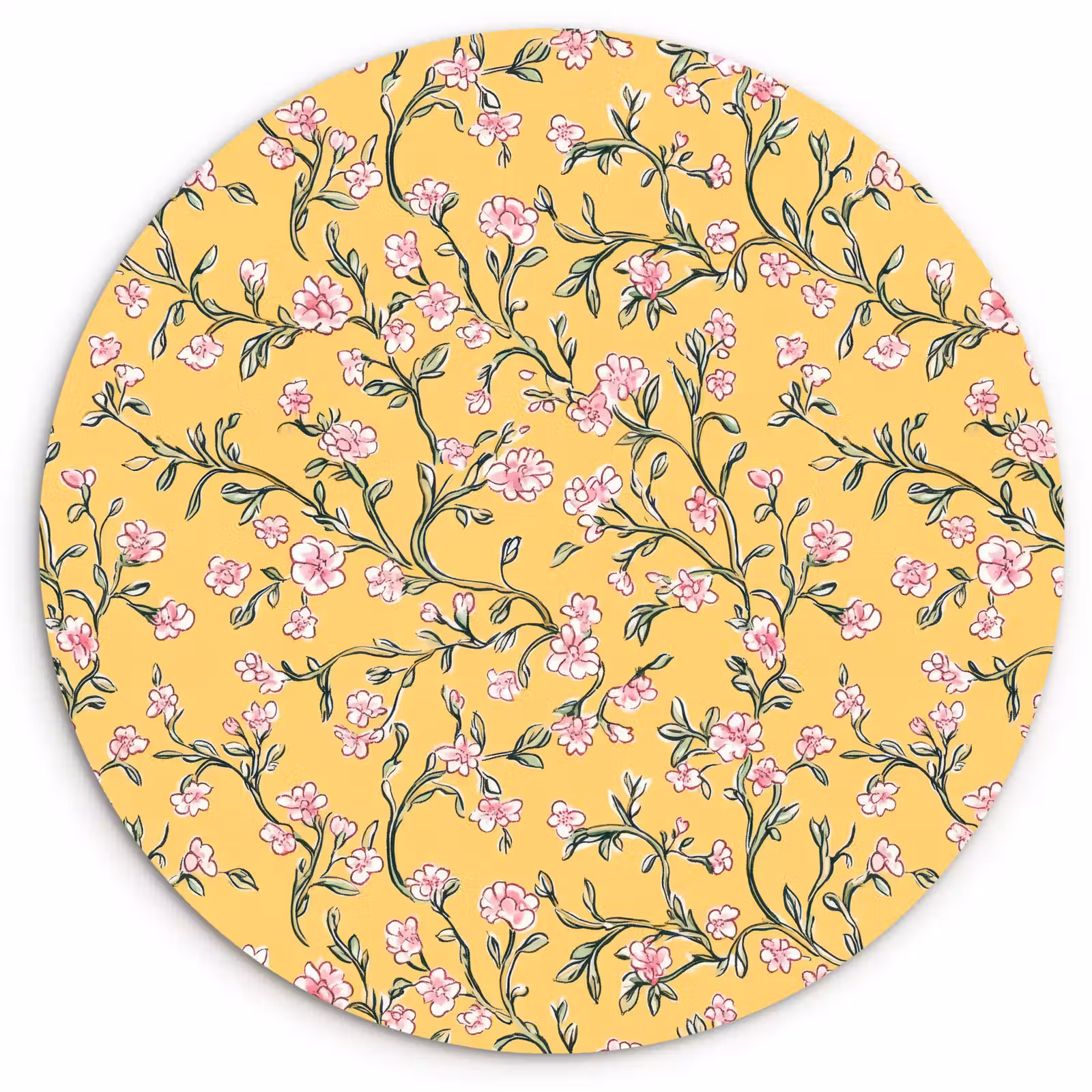 Muurcirkel - Bloemen - Motief - Geel — 1