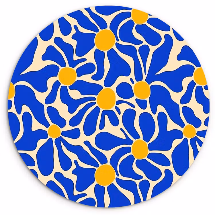 Muurcirkel - Abstract - Bloem - Blauw — 1