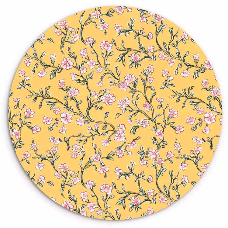 Muurcirkel - Bloemen - Motief - Geel — 1