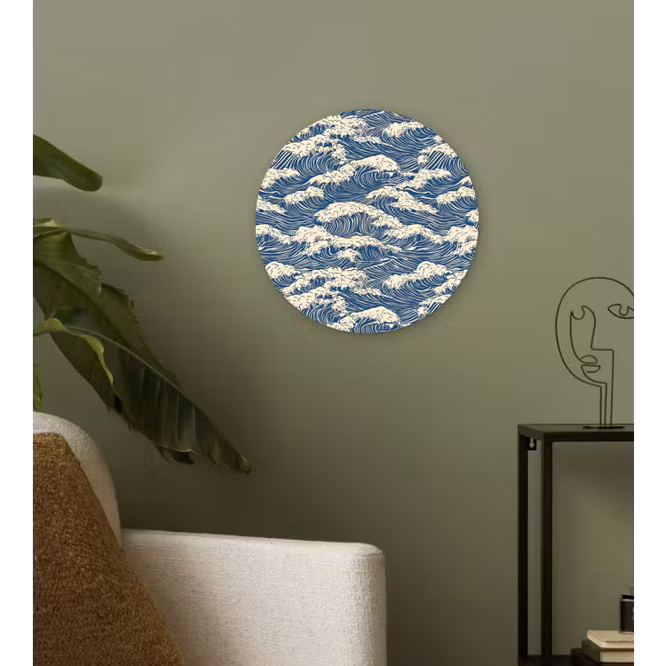 Muurcirkel - Golven - Klassiek - Blauw — 3