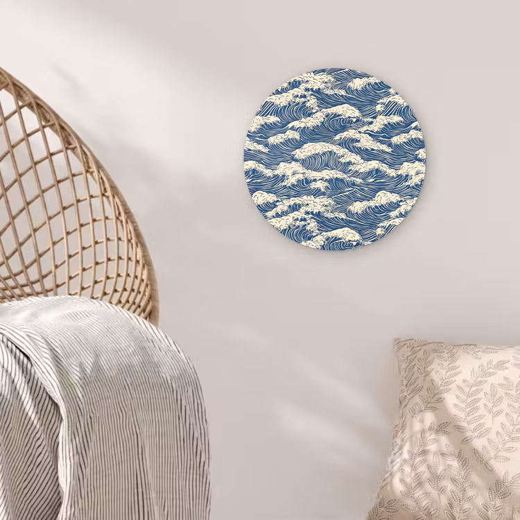 Muurcirkel - Golven - Klassiek - Blauw — 5
