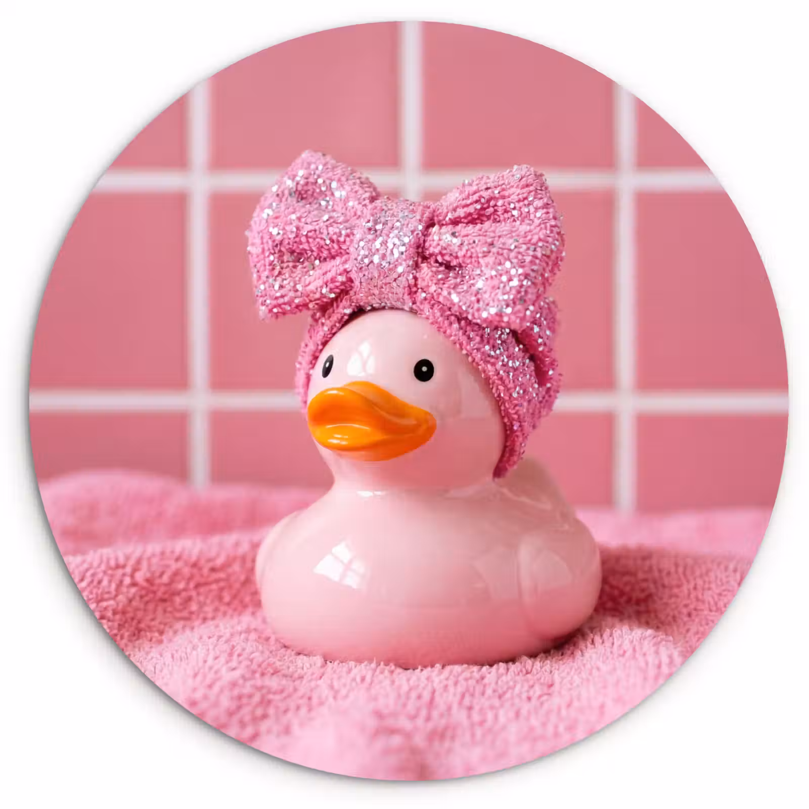Muurcirkel - Badeend -Strik - Roze — 1