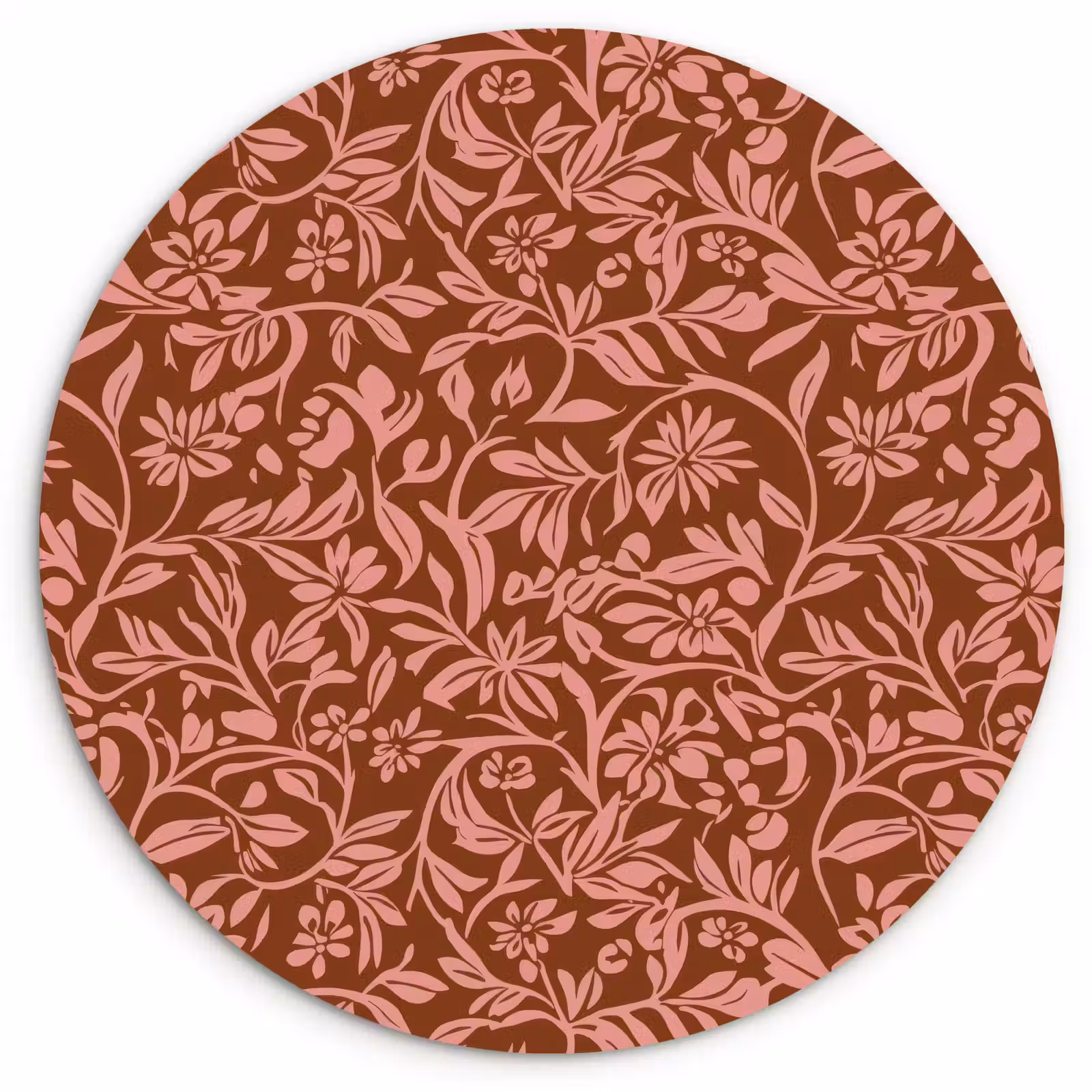 Muurcirkel - Bloemen - Print - Roze — 1