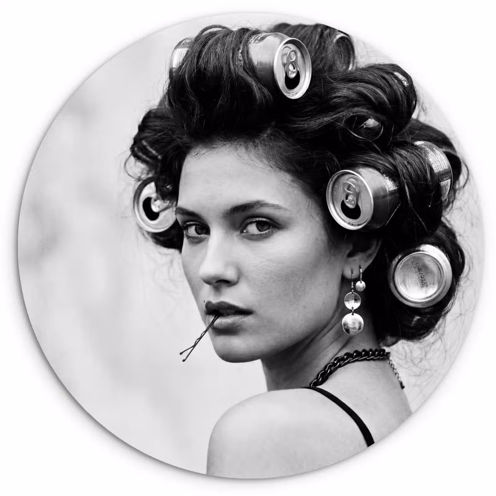 Muurcirkel - Edgy - Vrouw - Zwart - Wit — 1
