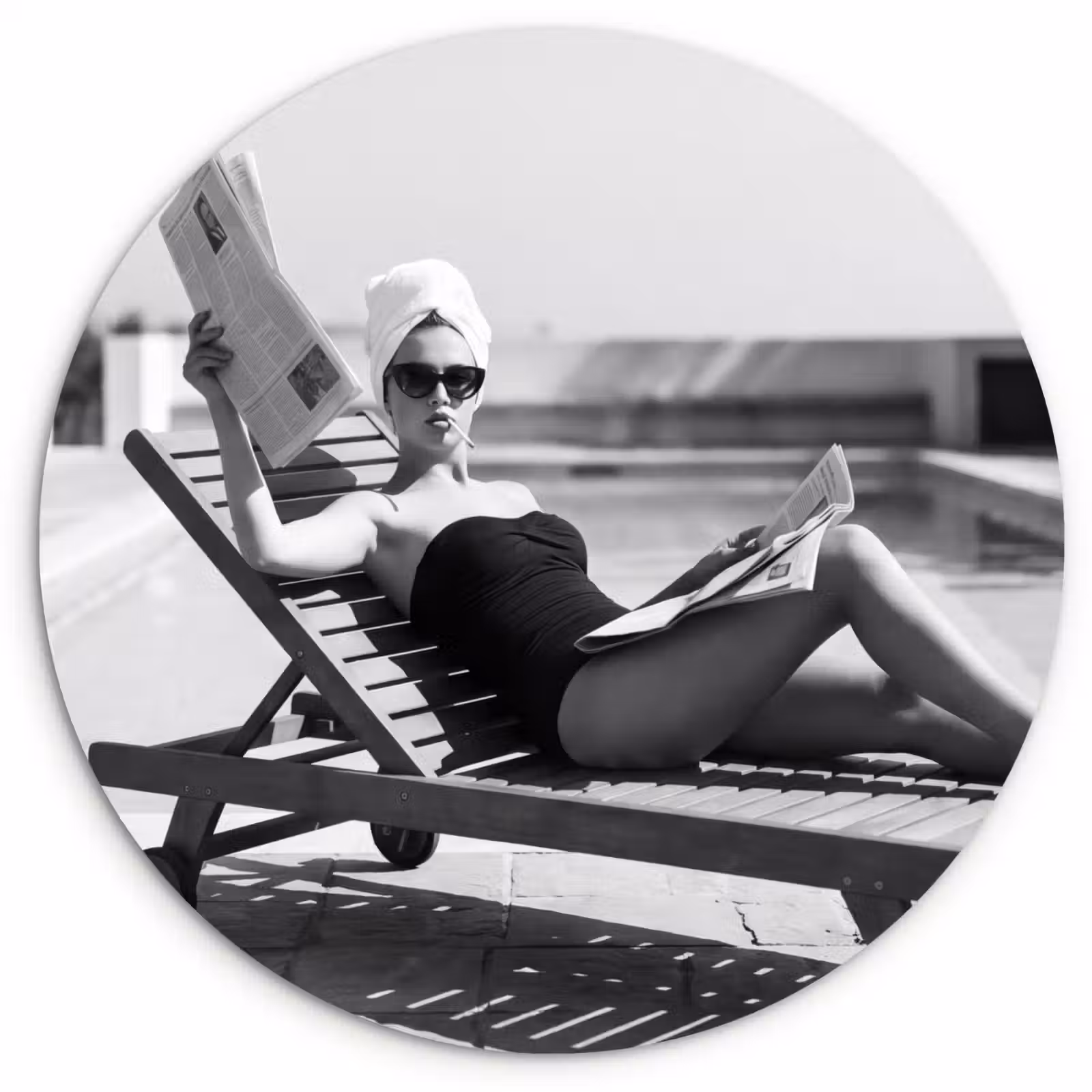 Muurcirkel - Glamour - Modern - Zwart - Wit — 1
