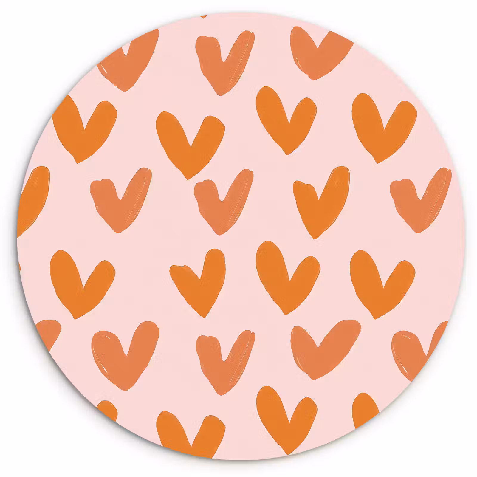 Muurcirkel - Hartjes - Getekend - Oranje — 1
