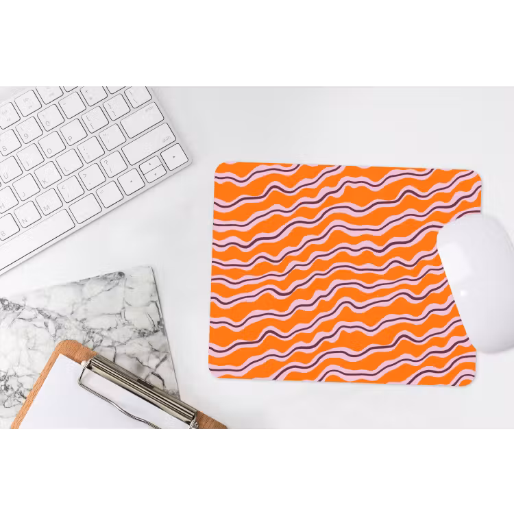Muismat - Retro - Golvend - Oranje — 2