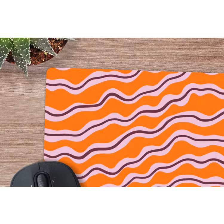 Muismat - Retro - Golvend - Oranje — 4