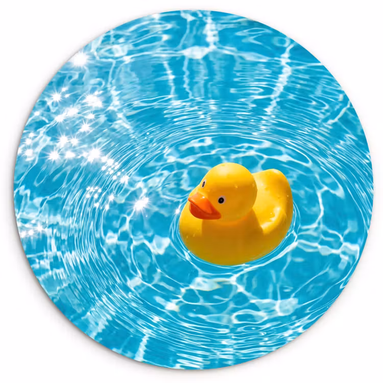 Muurcirkel - Badeend - Dobberen - Blauw — 1
