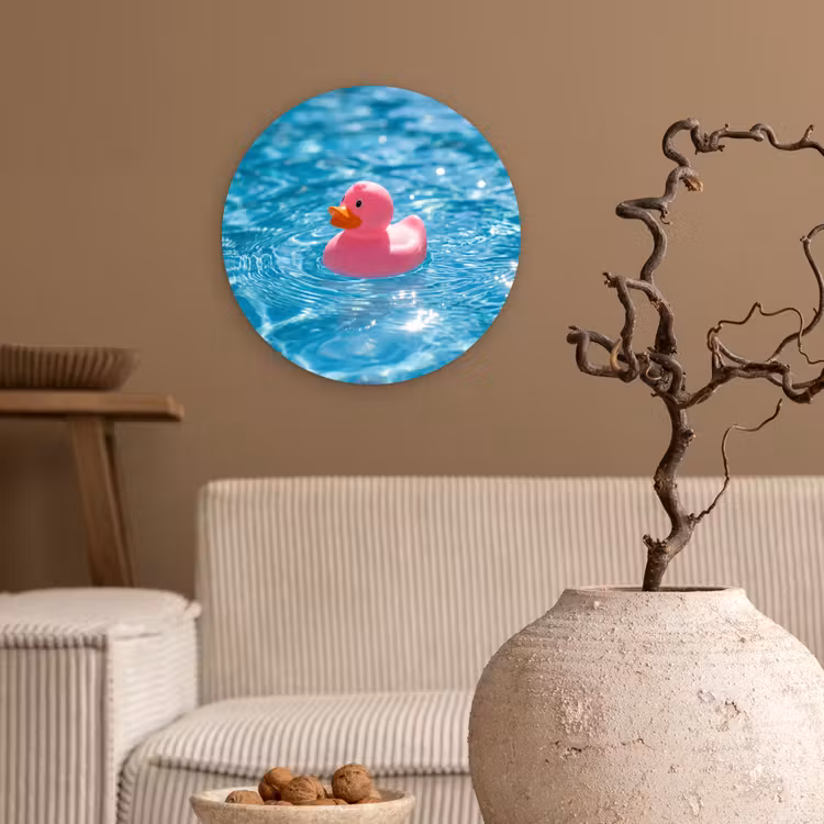 Muurcirkel - Badeend - Dobberend - Roze — 2