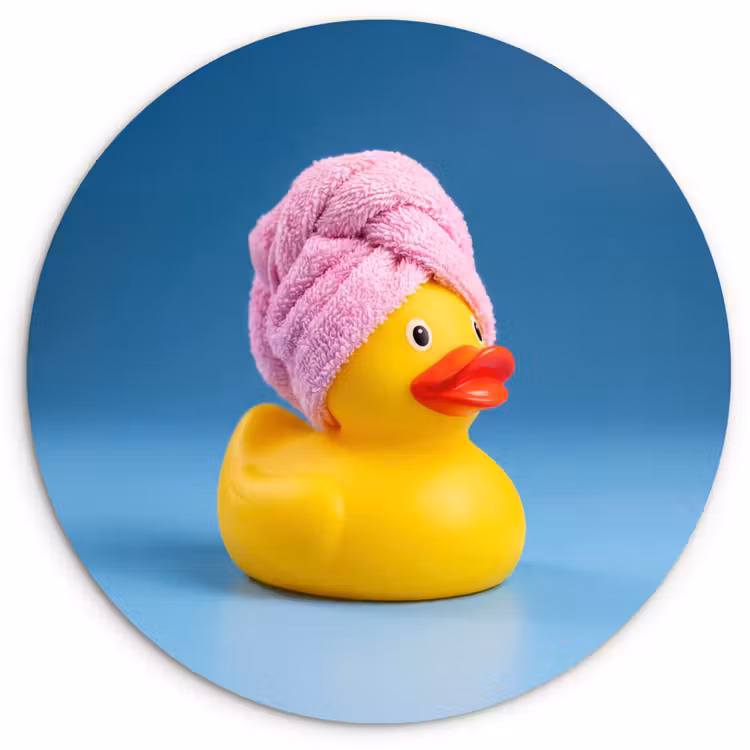 Muurcirkel - Badeend - Handdoek - Blauw — 1