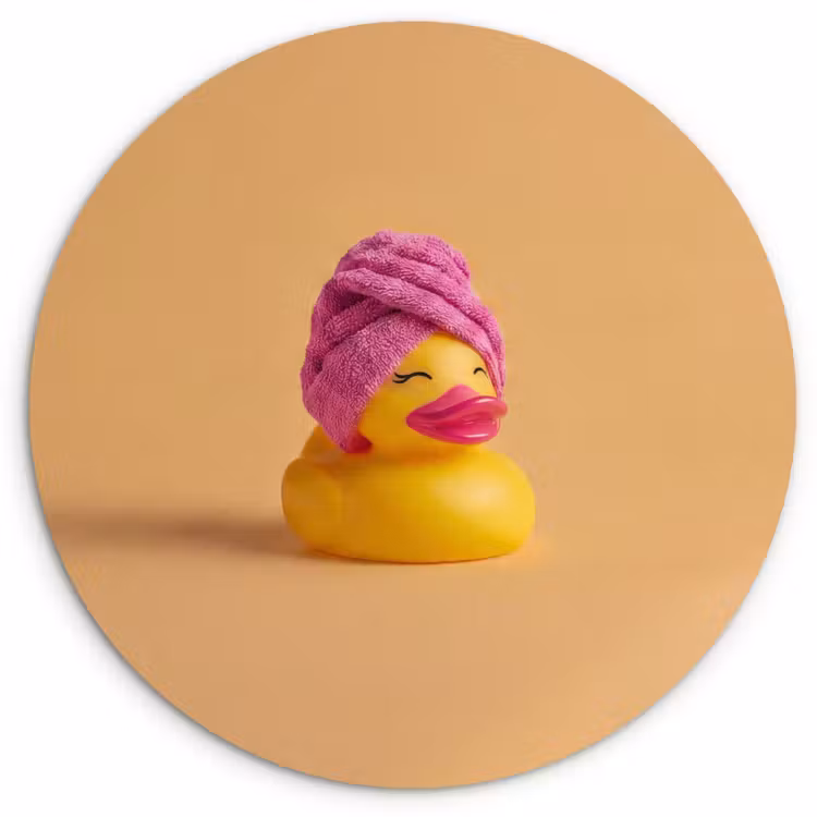Muurcirkel - Badeend - Handdoek - Kleurrijk — 1