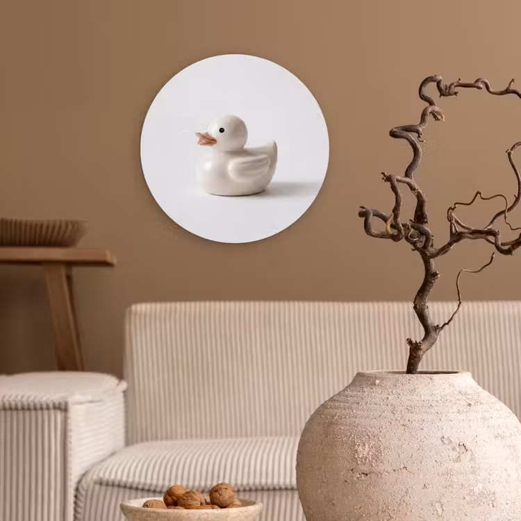 Muurcirkel - Badeend - Minimalistisch - Wit — 2