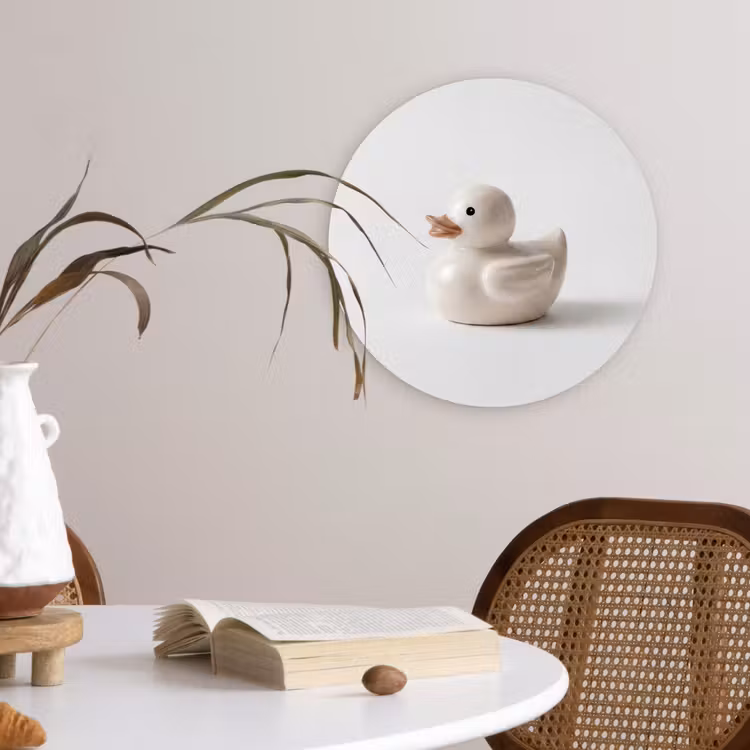 Muurcirkel - Badeend - Minimalistisch - Wit — 4