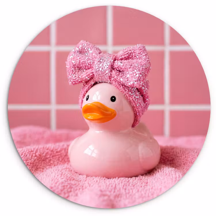 Muurcirkel - Badeend -Strik - Roze — 1