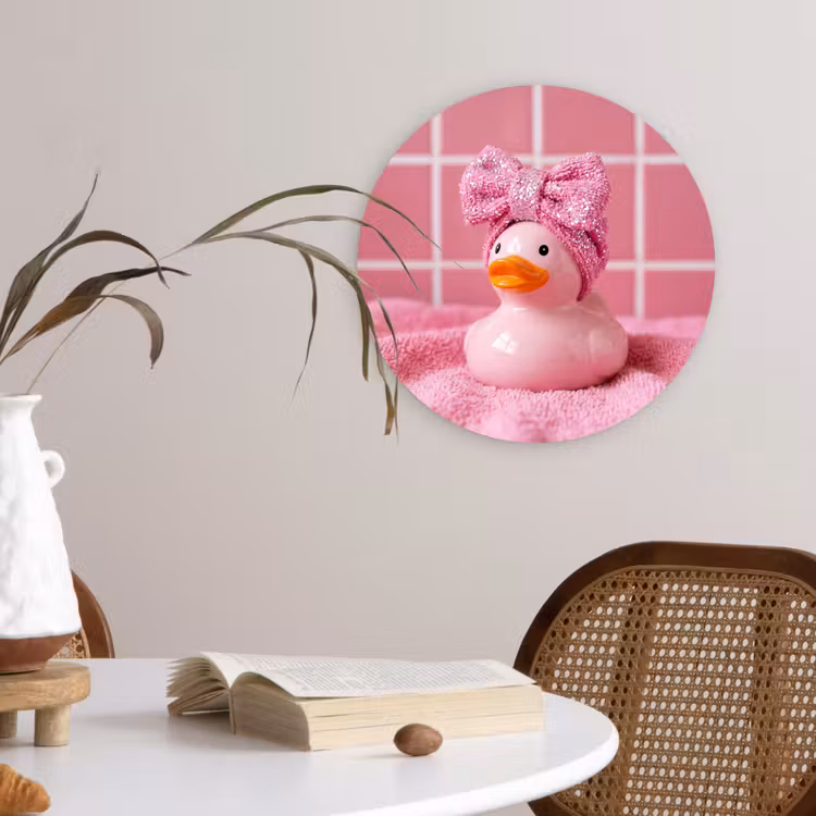 Muurcirkel - Badeend -Strik - Roze — 4