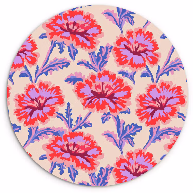 Muurcirkel - Bloemen - Patroon - Meerkleurig — 1