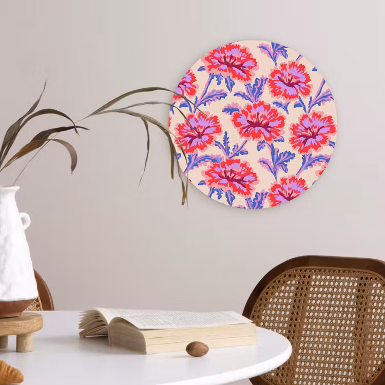 Muurcirkel - Bloemen - Patroon - Meerkleurig — 4