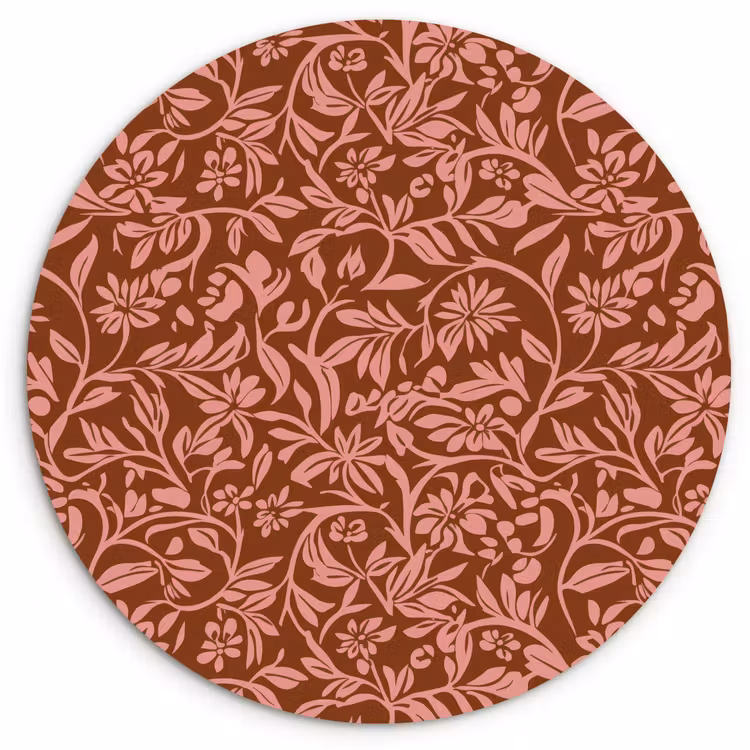 Muurcirkel - Bloemen - Print - Roze — 1