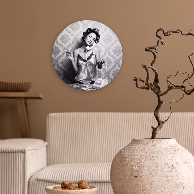 Muurcirkel - Chic - Vrouw - Zwart - Wit — 2