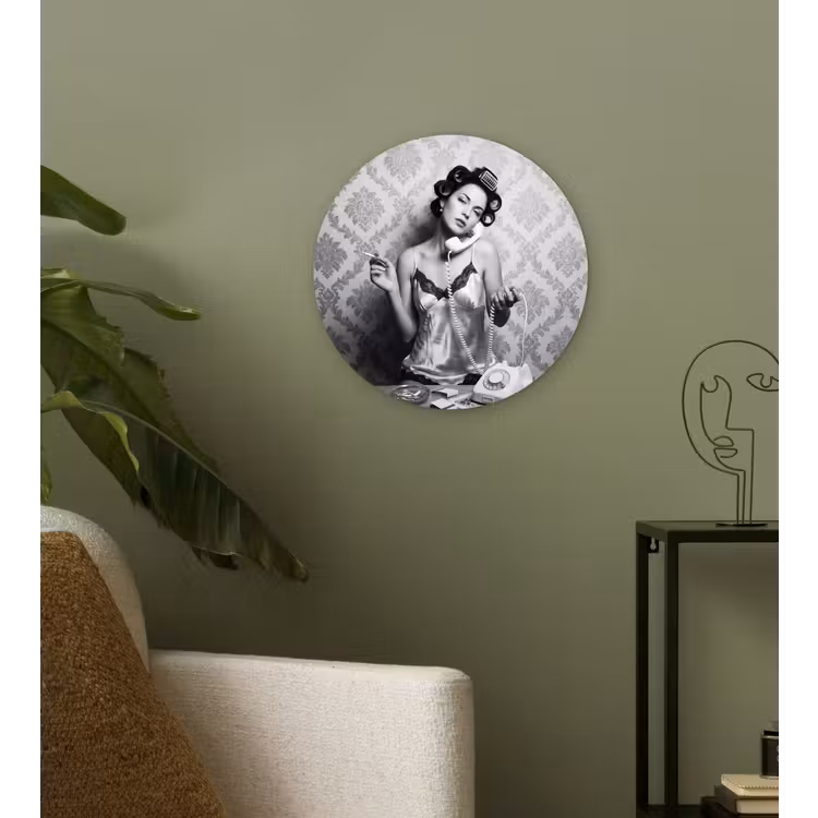 Muurcirkel - Chic - Vrouw - Zwart - Wit — 3