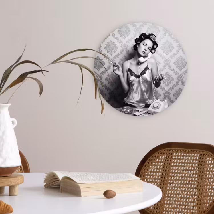 Muurcirkel - Chic - Vrouw - Zwart - Wit — 4