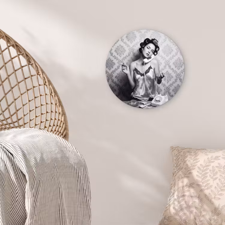 Muurcirkel - Chic - Vrouw - Zwart - Wit — 5