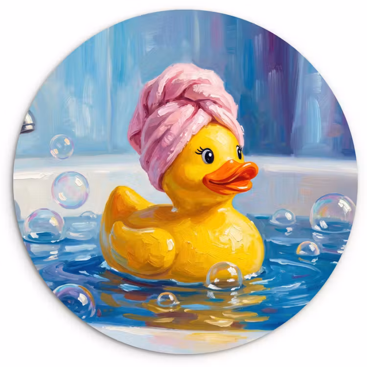 Muurcirkel - Creatief - Badeend - Kleurrijk — 1