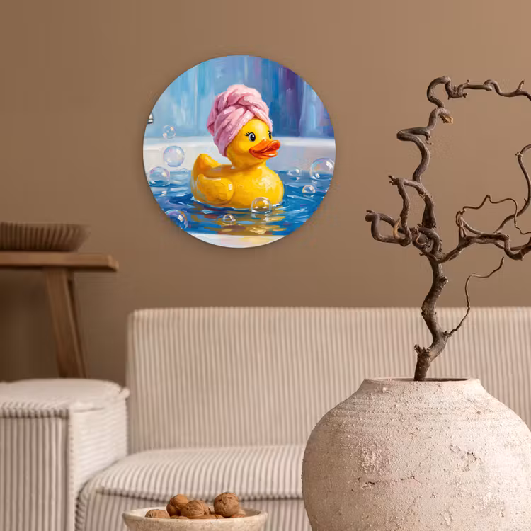 Muurcirkel - Creatief - Badeend - Kleurrijk — 2