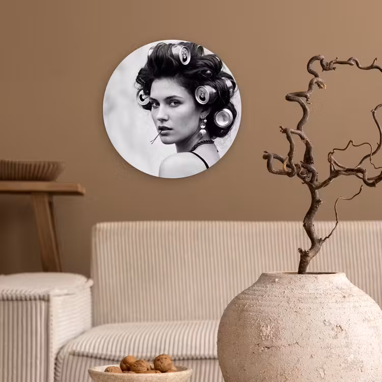 Muurcirkel - Edgy - Vrouw - Zwart - Wit — 2
