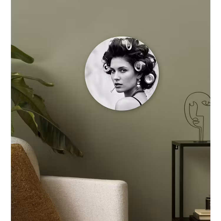Muurcirkel - Edgy - Vrouw - Zwart - Wit — 3