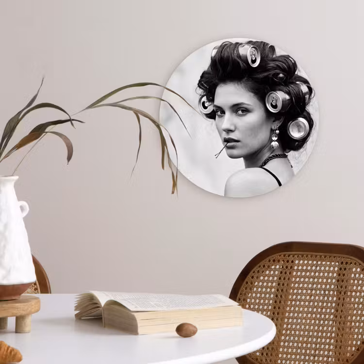 Muurcirkel - Edgy - Vrouw - Zwart - Wit — 4