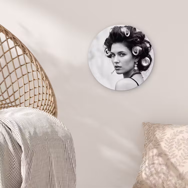 Muurcirkel - Edgy - Vrouw - Zwart - Wit — 5