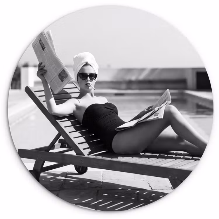Muurcirkel - Glamour - Modern - Zwart - Wit — 1