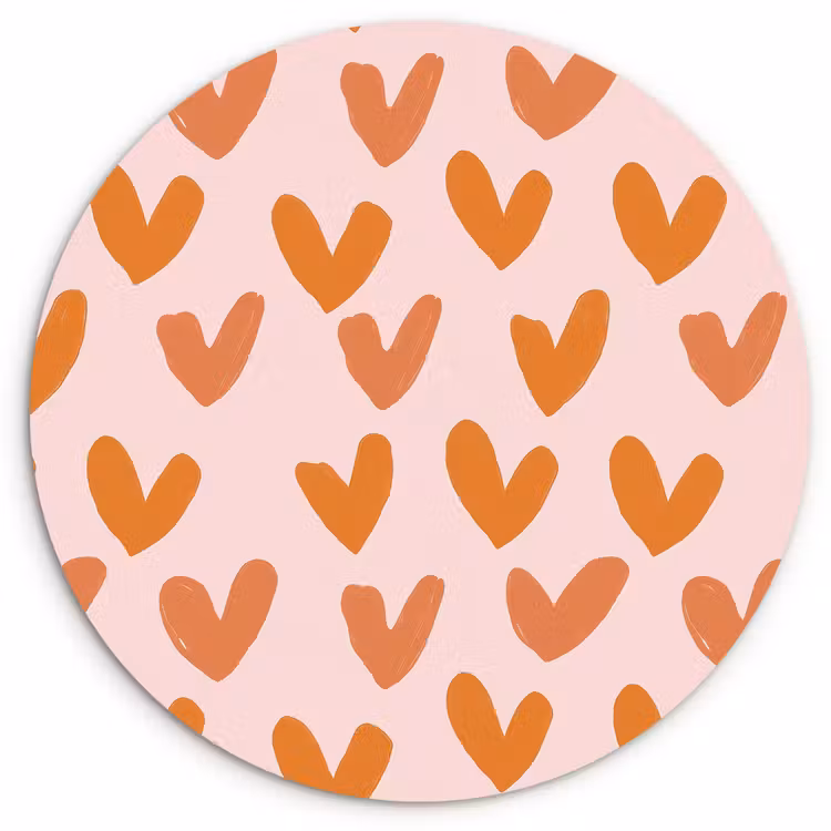 Muurcirkel - Hartjes - Getekend - Oranje — 1