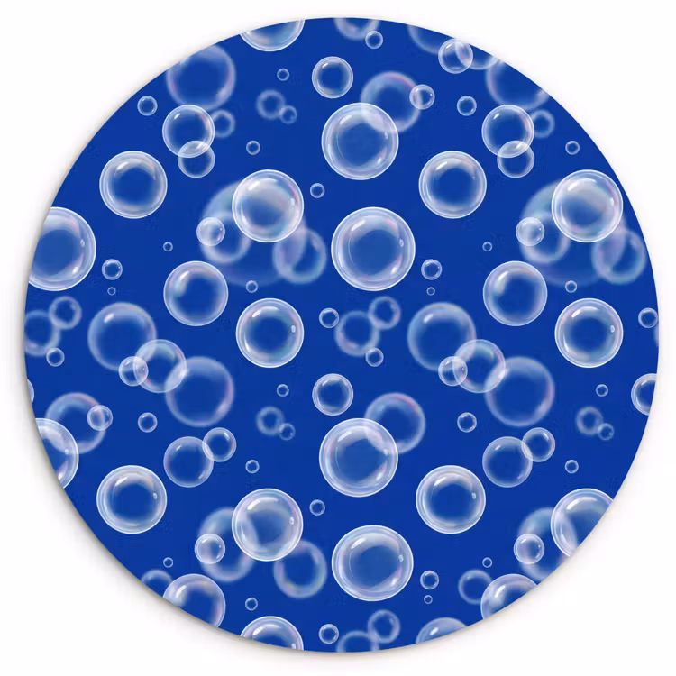 Muurcirkel - Bubbels - Patroon - Blauw — 1