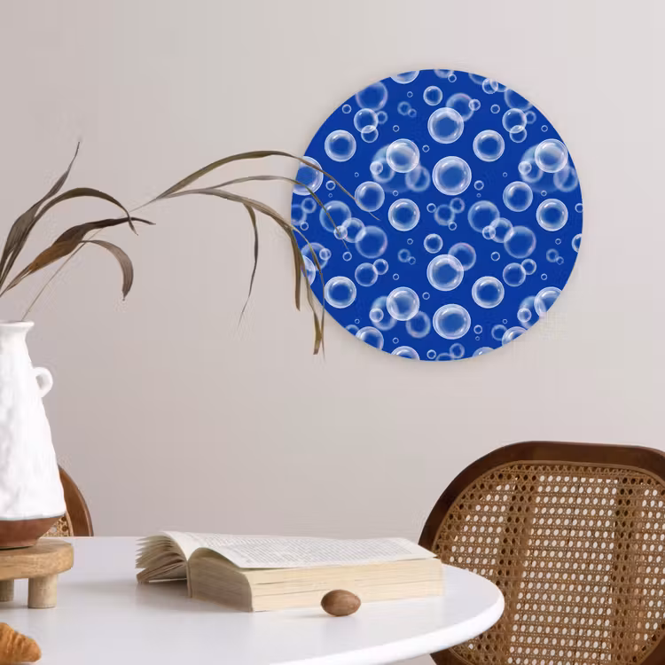 Muurcirkel - Bubbels - Patroon - Blauw — 4