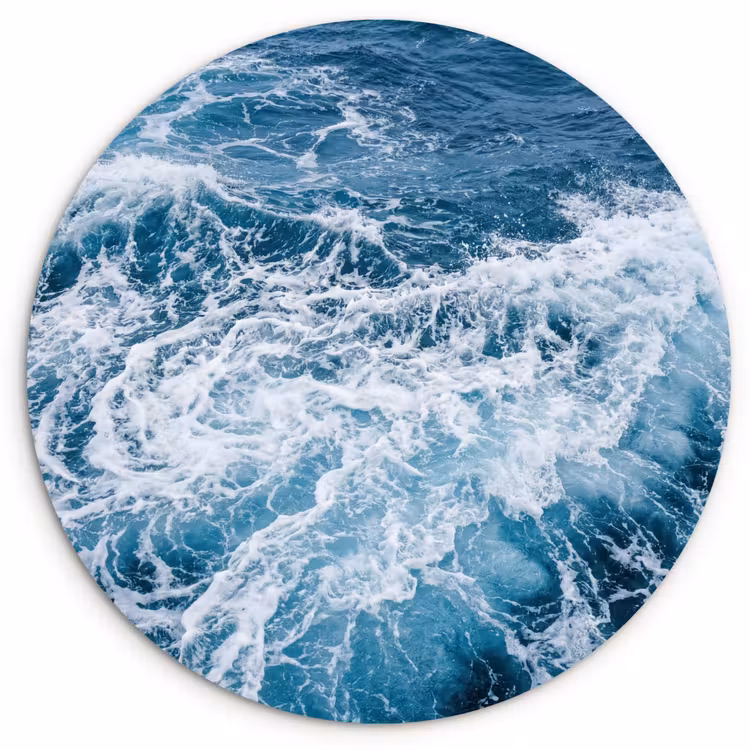 Muurcirkel - Golven - Oceaan - Blauw — 1