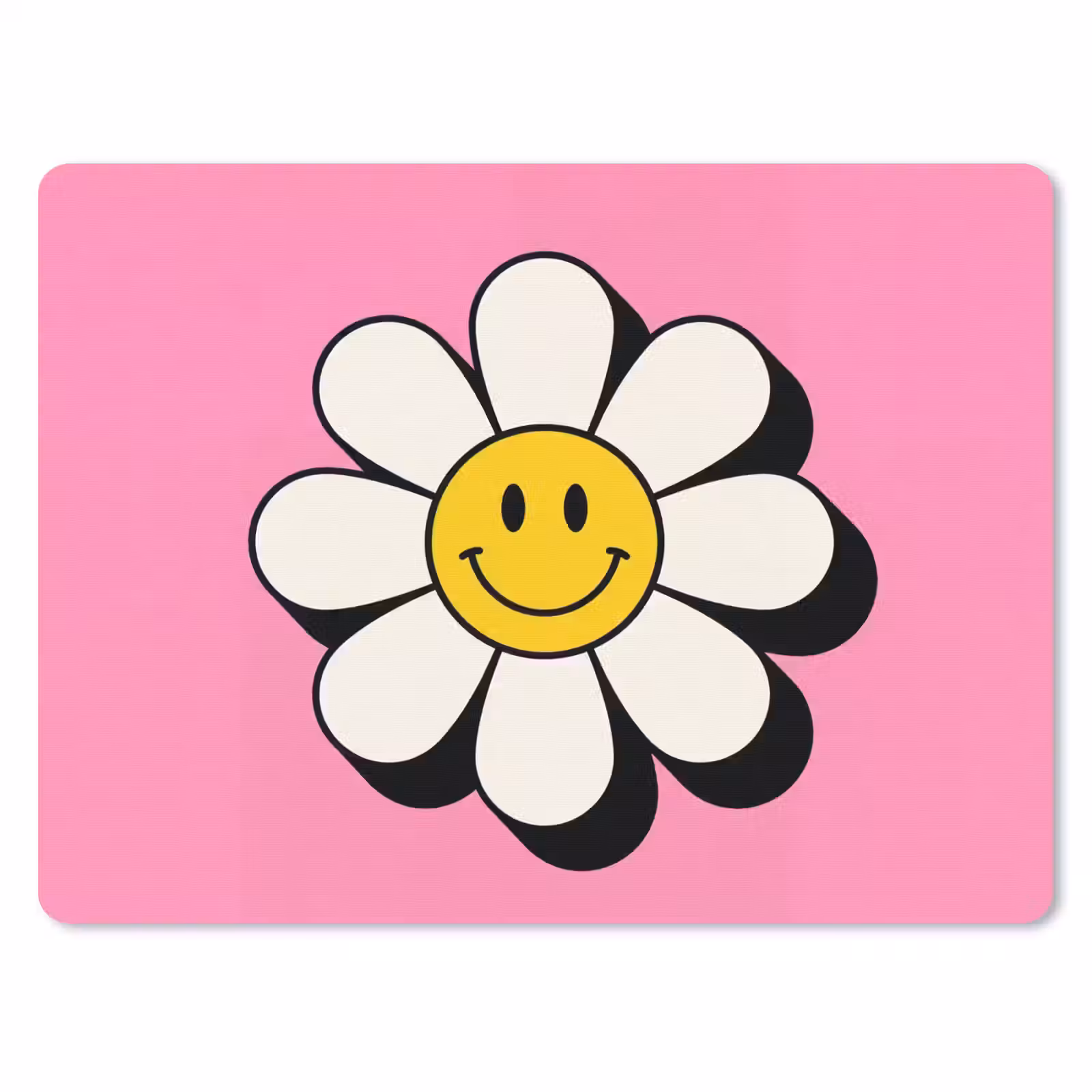 Muismat - Smiley - Bloem - Roze — 1
