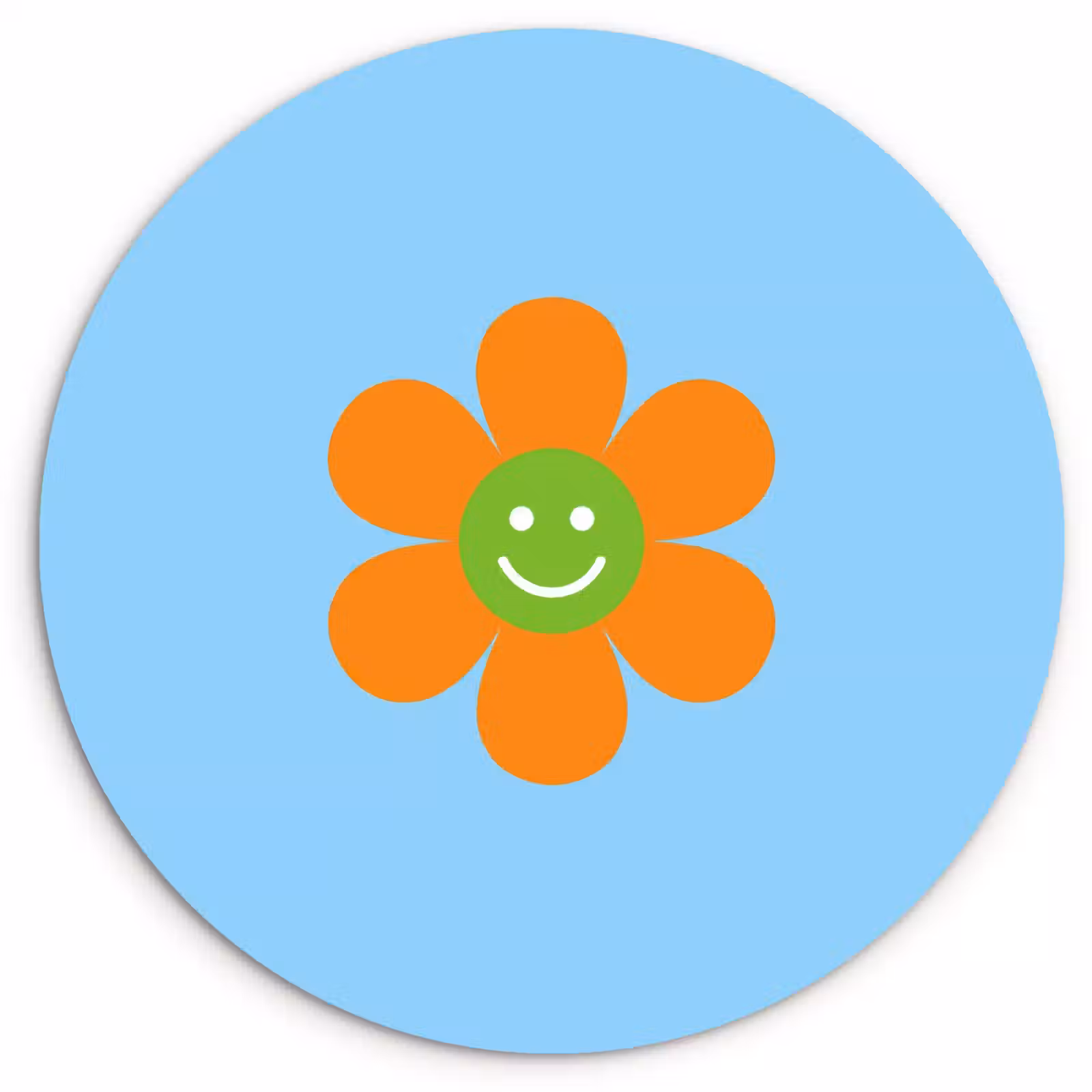 Muurcirkel - Bloem - Smiley - Kleurrijk — 1