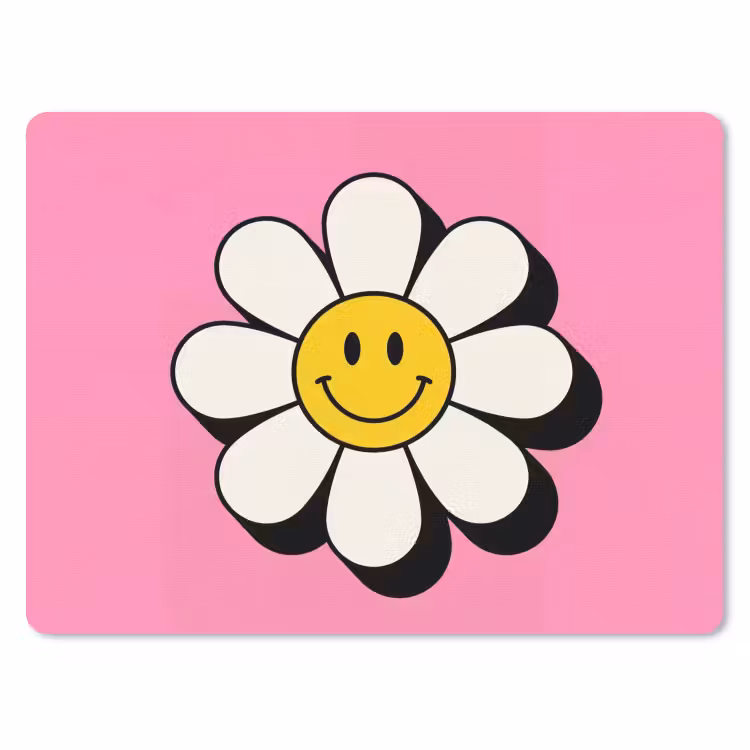 Muismat - Smiley - Bloem - Roze — 1
